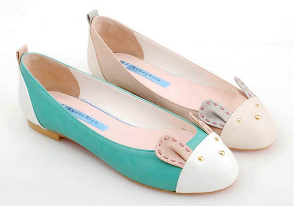 le-bunny-bleu-bunny-motive-flat-shoes